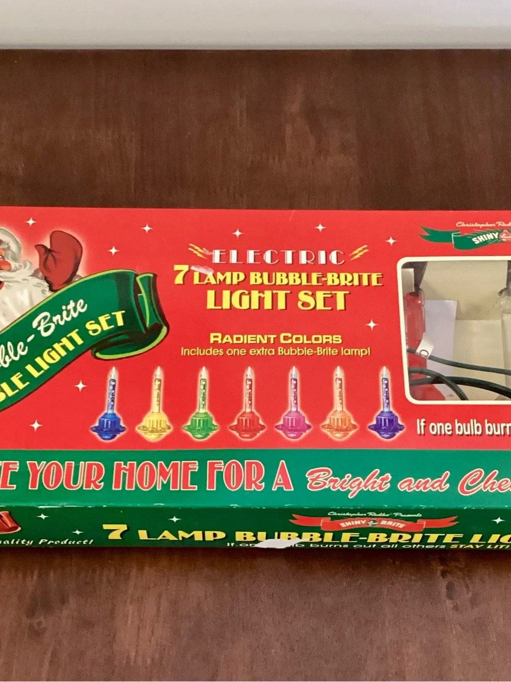Vtg Shiny Brite Bubble Light Set Box